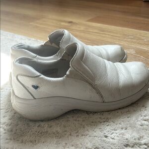Nurse Mates White Slip-On Shoes